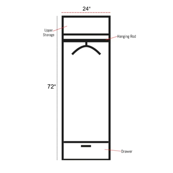 Aria 1 Door Wardrobe - Image 3