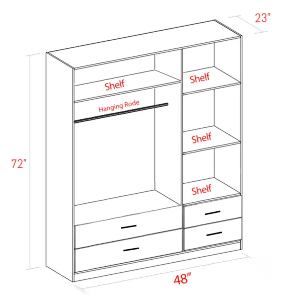 Ladora 3 Door Wardrobe - Image 2
